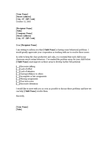 Letter To Parents About Student s Behaviour In Classroom Useful letter-to-parents-about-student-s-behaviour-in-classroom-useful