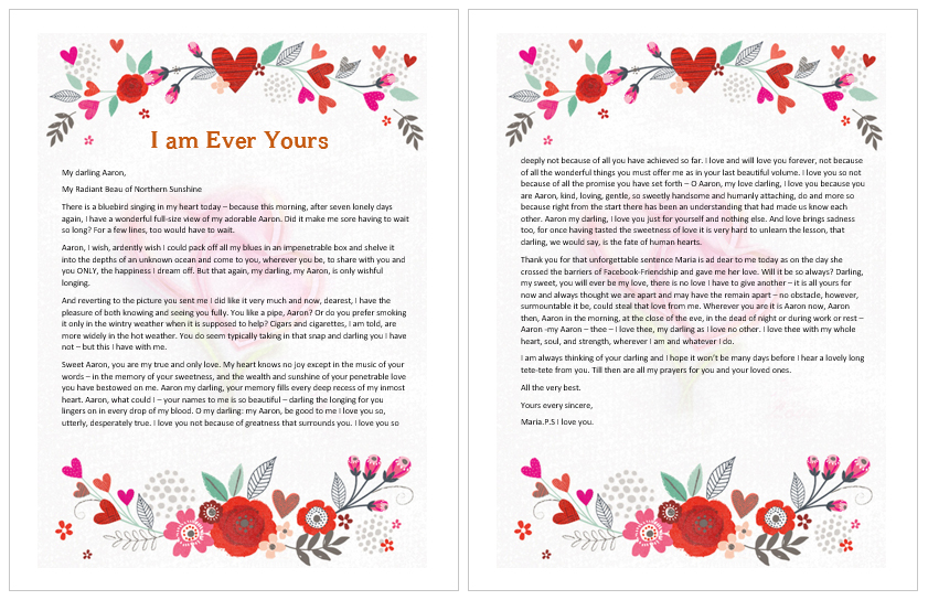 Love Letter Template Word