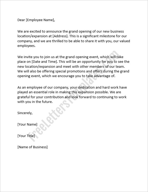 Grand-Opening-Employee-Announcement-Letter-Template
