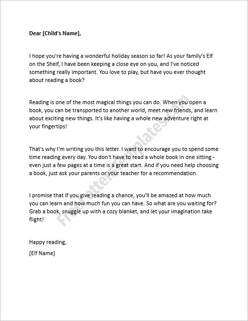 encourage-reading-elf-on-the-shelf-letter-template